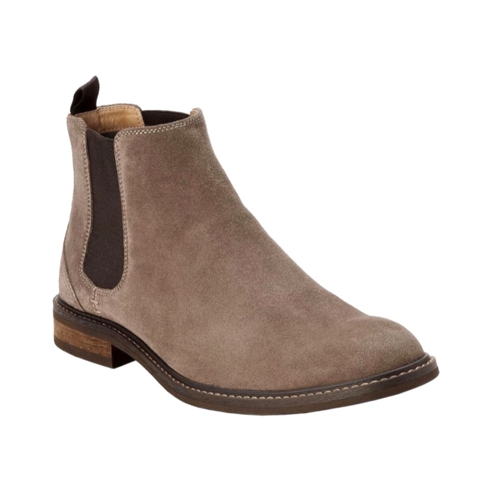 Vionic Men’s Bowery Kingsley Suede Chelsea Boots in Taupe Size 9.5
